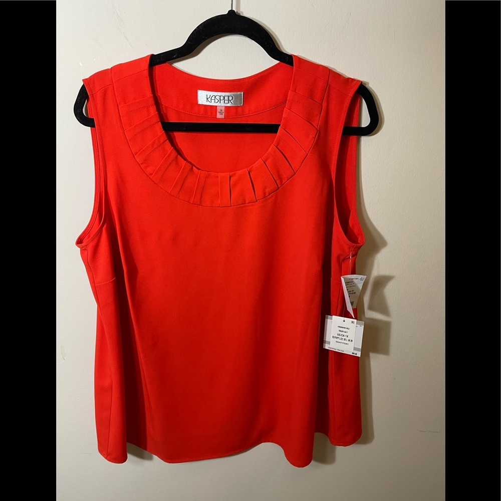 Kasper Jewel Neck Sleeveless Blouse